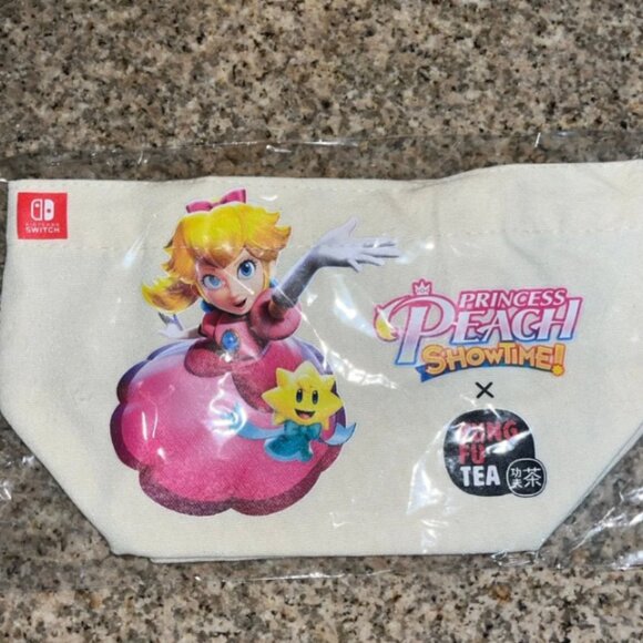 Princess Peach Showtime! x Kung Fu Tea Promotional Small Tote Bag - Picture 2 of 2